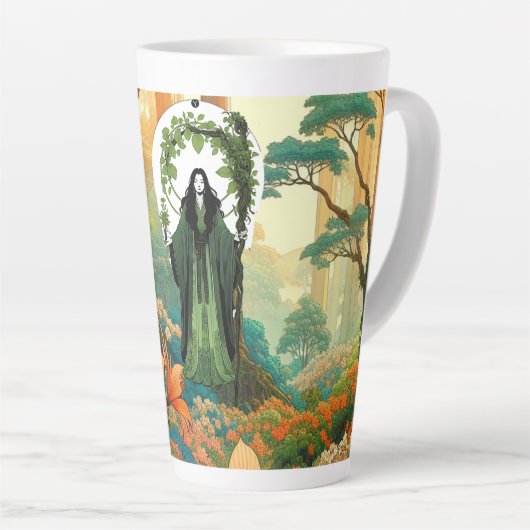 "Kwan-yin", Göttin des Mitgefühls, Latte-Tasse Milchtasse (Rechte Ecke)