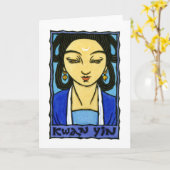 Kwan Yin Greeting Card Karte (Gelbe Blume)