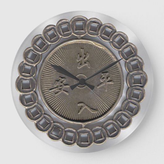 Kwan Yin Medallion Große Wanduhr (Vorderseite)
