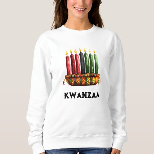 Kwanza Kinara, Sieben Kerze" Sweatshirt (Vorderseite)