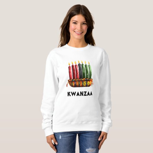 Kwanza Kinara, Sieben Kerze" Sweatshirt (Vorne ganz)