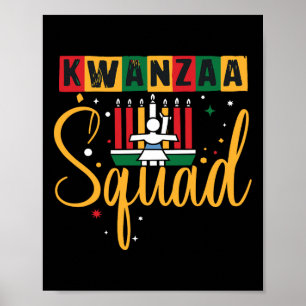 Kwanza Squad Familie Weihnachten Afro-Amerikanisch Poster