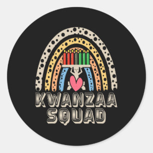 Kwanza Squad Familie Weihnachten Afro-Amerikanisch Runder Aufkleber