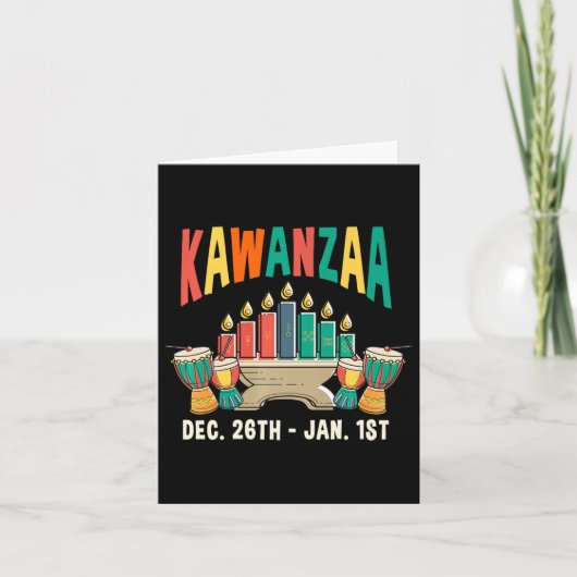Kwanzaa 26. Dezember - 1. Januar Candles Kinara Pa Karte (Vorderseite)