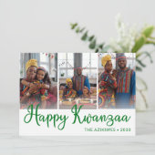 Kwanzaa 3 Foto Feiertagskarte (Stehend Vorderseite)