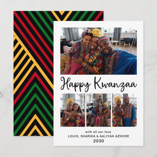 Kwanzaa 4 Foto Feiertagskarte (Vorne/Hinten)