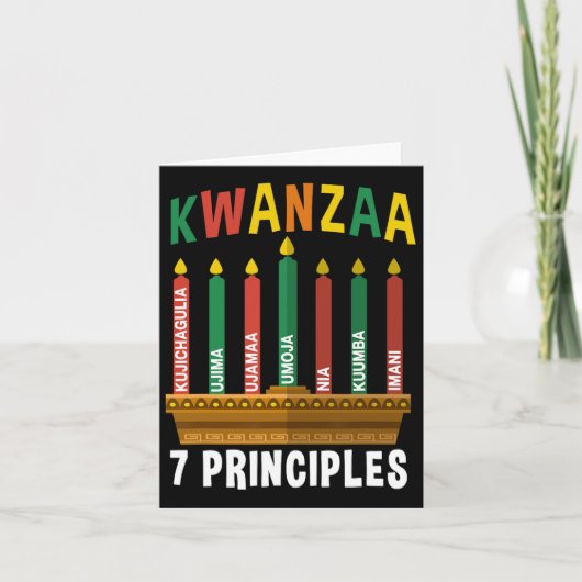 Kwanzaa 7 Grundsätze Candles Kinara Pan Afrikaner Karte (Vorderseite)