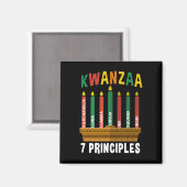 Kwanzaa 7 Grundsätze Candles Kinara Pan Afrikaner Magnet (Vorderseite/Rückseite)