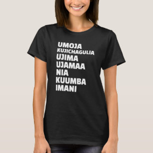Kwanzaa 7 Grundsätze Umoja Kujichagulia Ujima Ujam T-Shirt