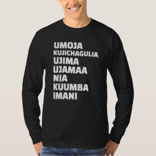 Kwanzaa 7 Grundsätze Umoja Kujichagulia Ujima Ujam T-Shirt
