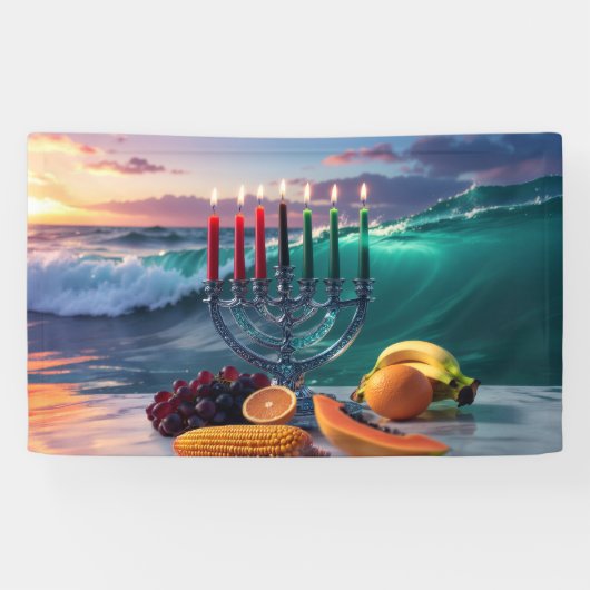 KWANZAA - 7 NÄCHTE - KINARA BANNER (Horizontal)
