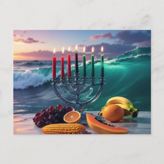 KWANZAA - 7 NÄCHTE - KINARA POSTKARTE (Vorderseite)