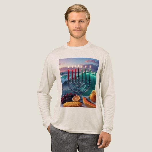 KWANZAA - 7 NIGHTS - KINARA Tri-Blend SHIRT (Volle Vorderseite)