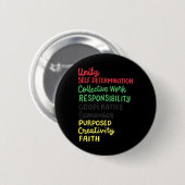 Kwanzaa 7 Prinzipien Afrikanischer schwarzer Stolz Button (Vorne & Hinten)