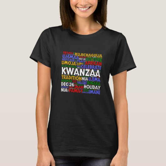 Kwanzaa 7 Prinzipien Feier T-Shirt (Vorderseite)