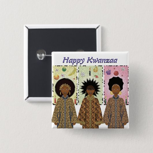 Kwanzaa African American Choir Button (Vorne & Hinten)