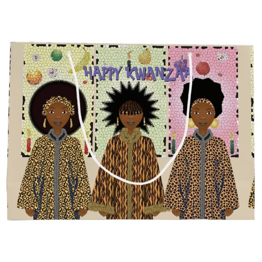 Kwanzaa African American Choir Große Geschenktüte (Rückseite)