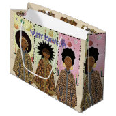 Kwanzaa African American Choir Große Geschenktüte (Vorderseite Schrägansicht)