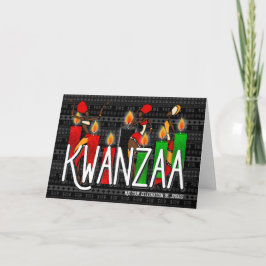 Kwanzaa African American Dancers Kinara Candles Feiertagskarte