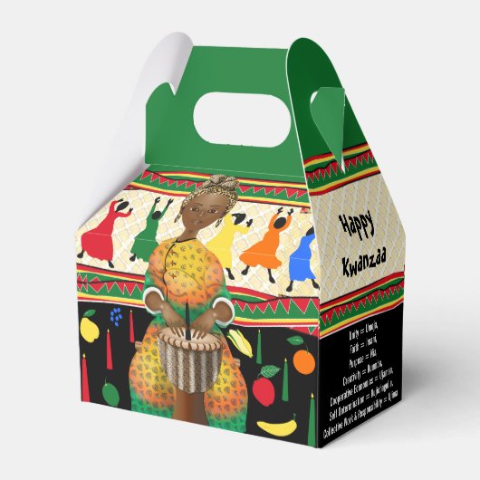 Kwanzaa African American Holiday Favor Box Geschenkschachtel (Rückseite)