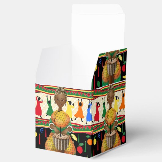 Kwanzaa African American Holiday Favor Box Geschenkschachtel (Geöffnet)