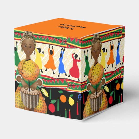 Kwanzaa African American Holiday Favor Box Geschenkschachtel (Rückseite)