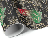 Kwanzaa African Stamm Symbols Geschenkpapier (Rolleneckpunkt)