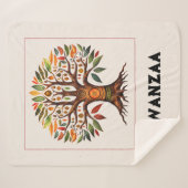 Kwanzaa African Tree Medium Sherpa Blanket Sherpadecke (Vorderseite (Horizontal))