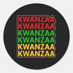 Kwanzaa Afrikanisches amerikanisches Erbe gestapel Runder Aufkleber