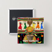 Kwanzaa American Holiday Button (Vorne & Hinten)