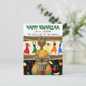 Kwanzaa-Amerikaner Feiertagspostkarte (Stehend Vorderseite)