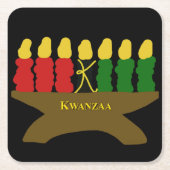 Kwanzaa Art Design Gelber Text Rechteckiger Pappuntersetzer (Vorderseite)