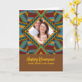 Kwanzaa Benutzerdefiniertes Foto und Name hell gef Karte (Gelbe Blume)