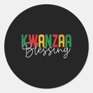 Kwanzaa Blessing Christmas African American Happy Runder Aufkleber