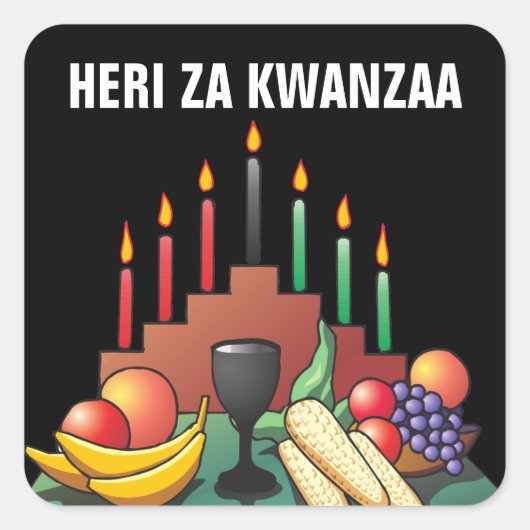 Kwanzaa Blessing Quadratischer Aufkleber (Vorderseite)