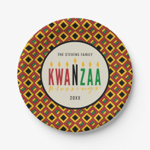 Kwanzaa Blessings Kinara Personalisiert Pappteller