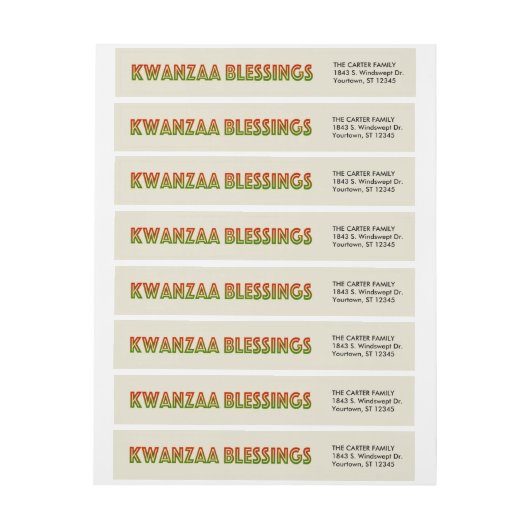 Kwanzaa Blessings | RÜCKSENDEADRESSE (Bogen)