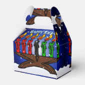 Kwanzaa Candle Kinara mit Schnee und Gruß Geschenkschachtel (Rückseite)