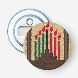 Kwanzaa Candles Brown Natural Crochet Print Flaschenöffner