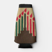 Kwanzaa Candles Brown Red Black Green Crochet Flaschenkühler (Vorderseite)