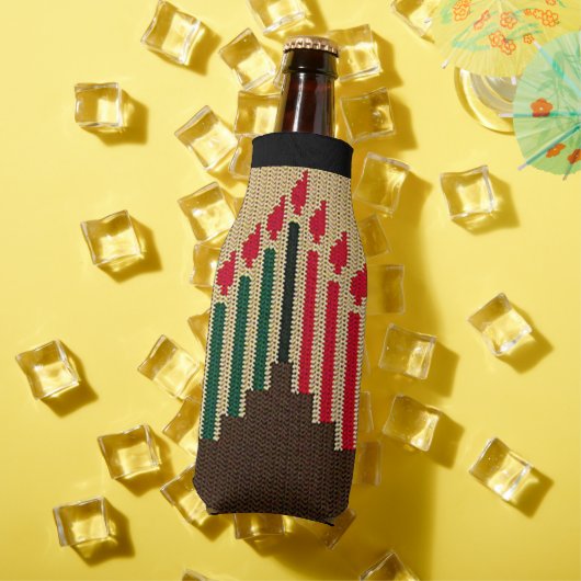 Kwanzaa Candles Brown Red Black Green Crochet Flaschenkühler (In Situ Sommer)