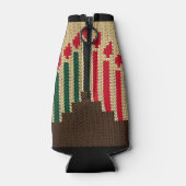Kwanzaa Candles Brown Red Black Green Crochet Flaschenkühler (Rückseite)