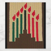 Kwanzaa Candles Crochet on Wine Bottle Label Weinetikett (Einzelnes Label)