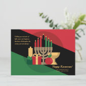 Kwanzaa Candles Grußkarte Feiertagskarte (Stehend Vorderseite)