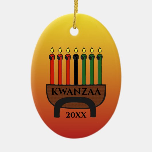 Kwanzaa Candles Keramik Ornament (Vorne)
