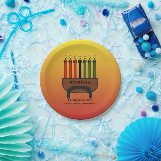 Kwanzaa Candles Paper Plate Pappteller (Party)