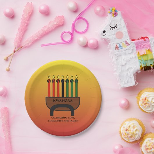 Kwanzaa Candles Paper Plate Pappteller (Party)