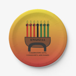 Kwanzaa Candles Paper Plate Pappteller