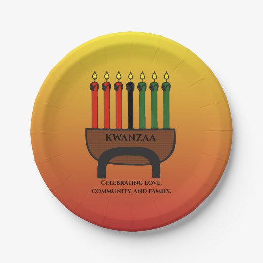 Kwanzaa Candles Paper Plate Pappteller (Vorderseite)