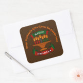 Kwanzaa Candles Red Black Green 7 Grundsätze Quadratischer Aufkleber (Umschlag)